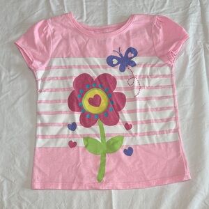 Garanimals Pink Floral & Butterfly Stripe Tee